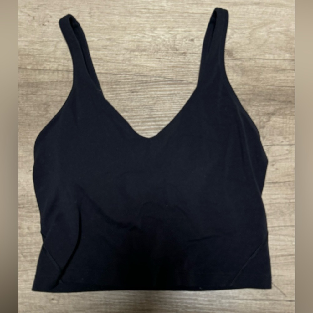 Black V-Neck Crop Tank Top